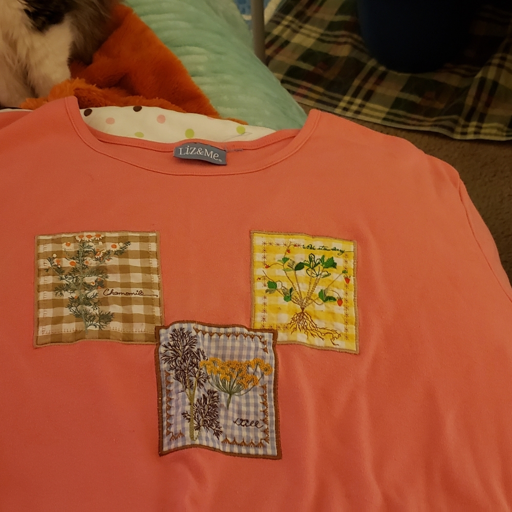 A salmon pink short sleeved shirt 4x